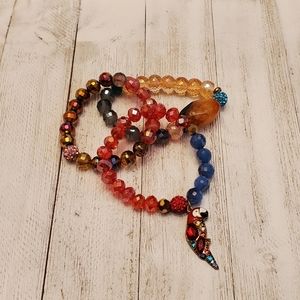 Bright Glass Bead Bracelet Stack